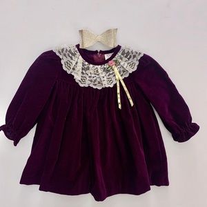 Vintage Velvet Holiday Dress: Size 12 months